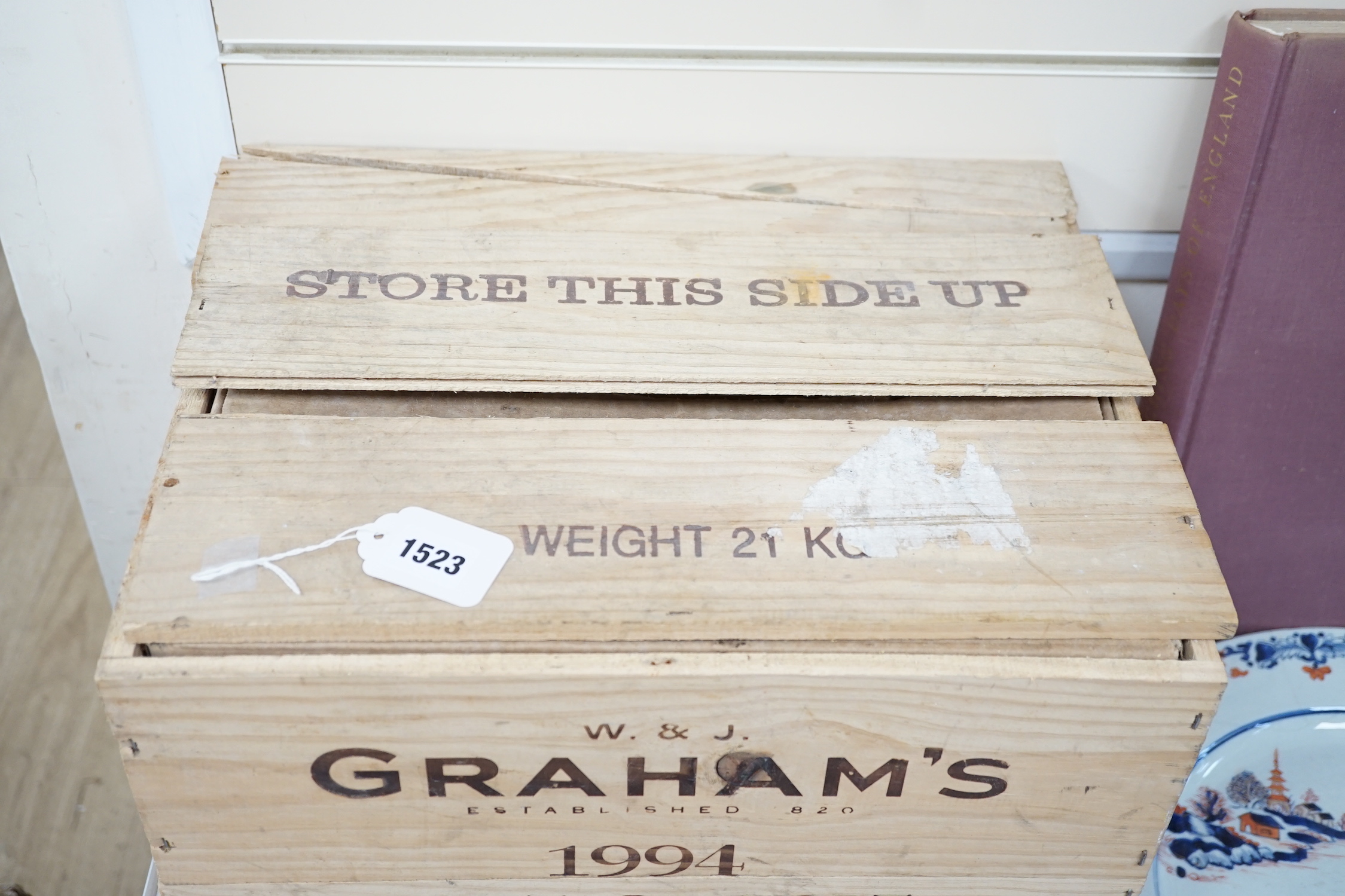 A case of twelve bottles of Grahams vintage port 1994 OWC